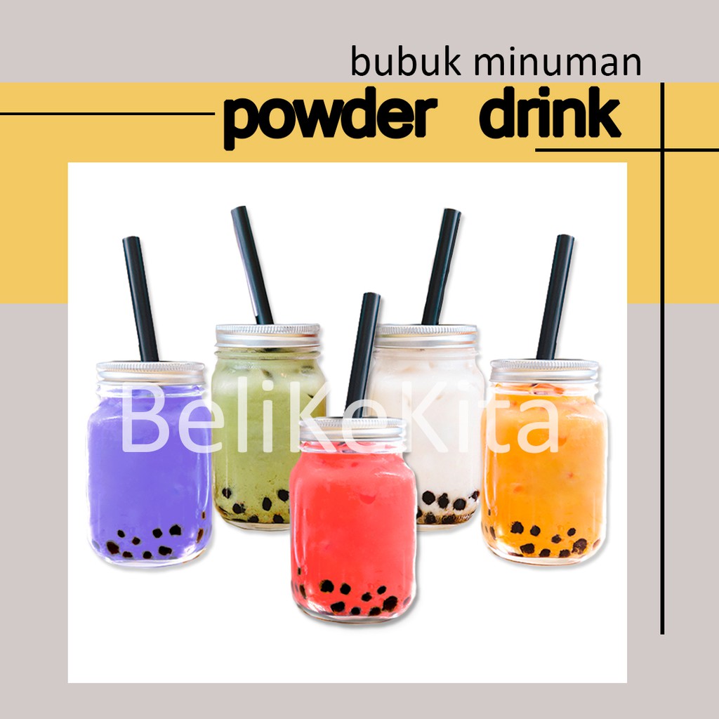 BUBUK MINUMAN RASA 100GR - BUBBLE DRINK MILKSHAKE BOBA - ICE BLEND POWDER - SERBUK THAI TEA POP ICE