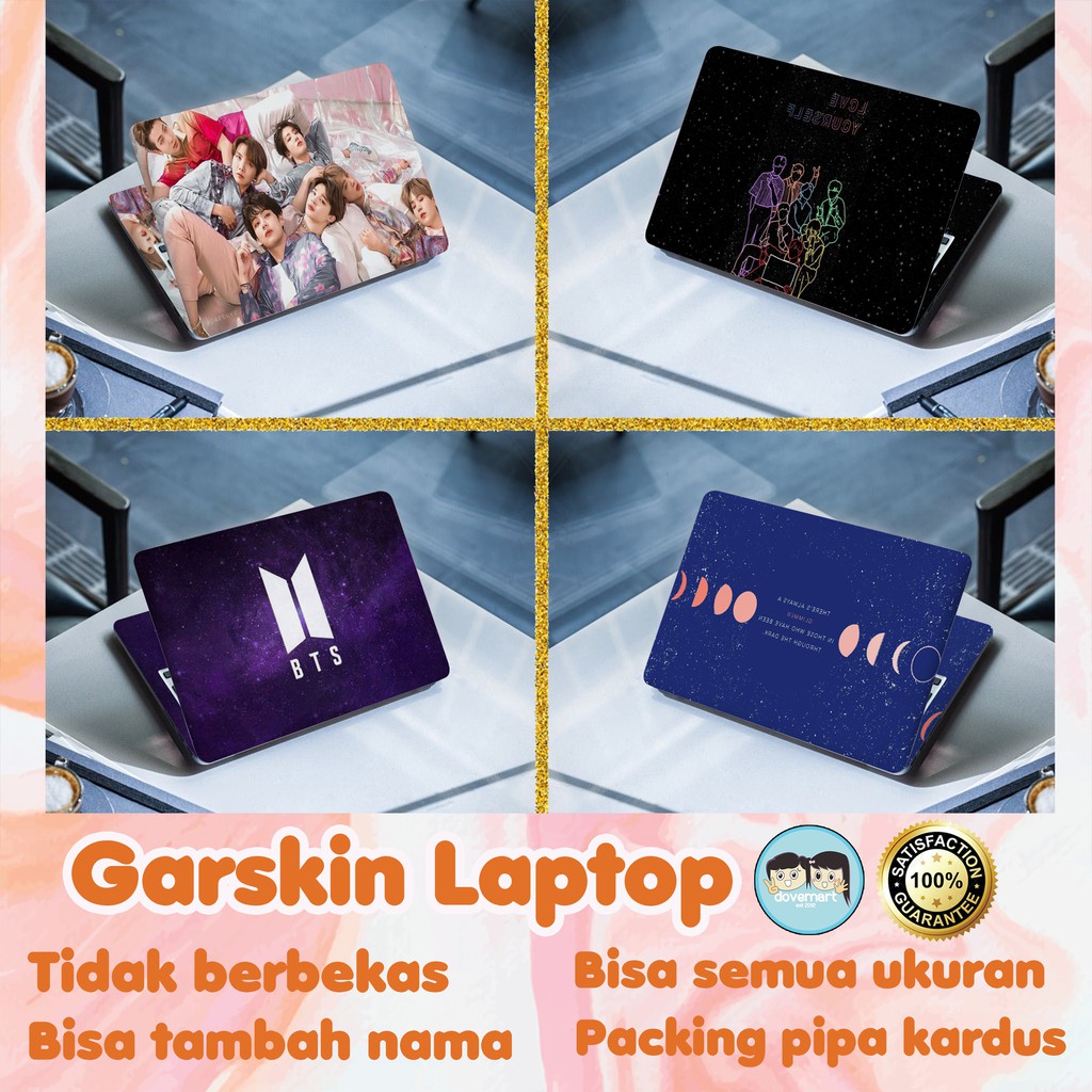 Garskin Laptop Stiker Anti Gores Full Body BTS Kpop Custom 10 12 13 14 15 inch Universal Untuk Semua