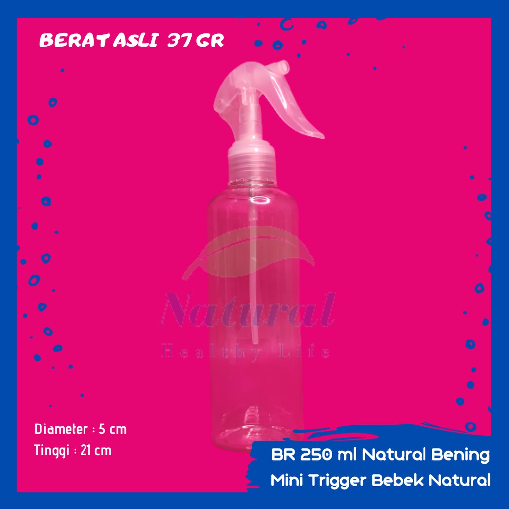 Botol 250ml BR Natural Bening AR mini Trigger Bebek Spray N 24 Bahan PET