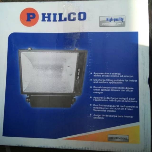 Lampu Tembak Lampu Sorot IP65 PHILCO HPIT 400 watt Komponen Dalam dan Bohlam Merk Philips