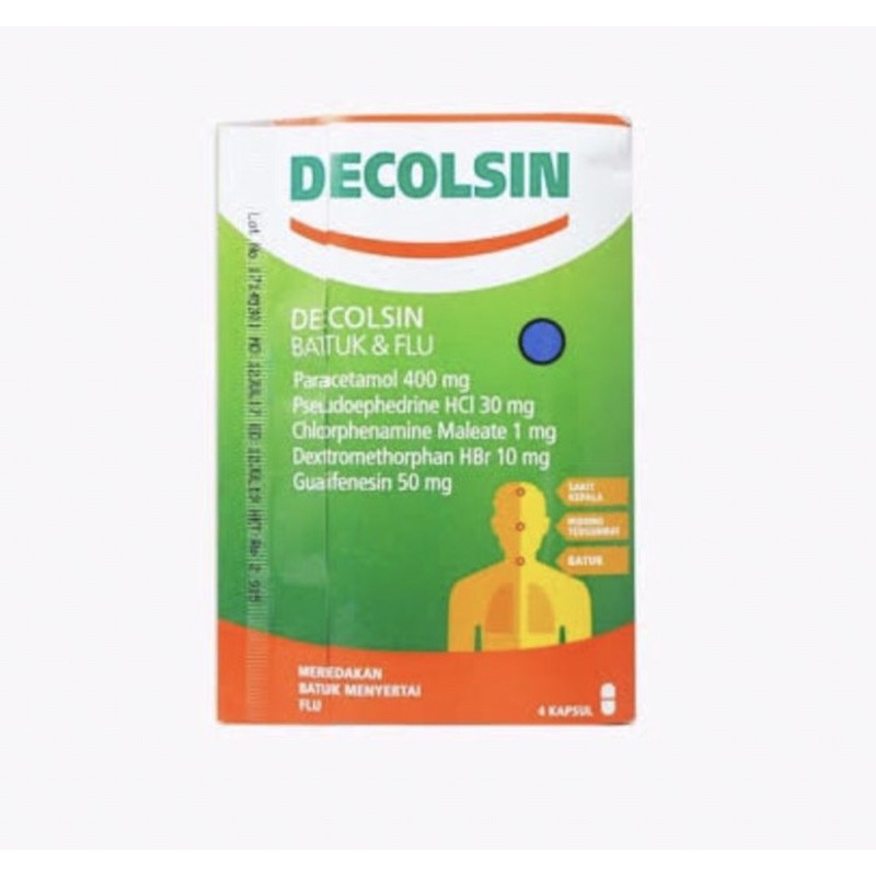 Decolsin strip 4 tablet ( obat batuk, pilek &amp; kepala pusing )