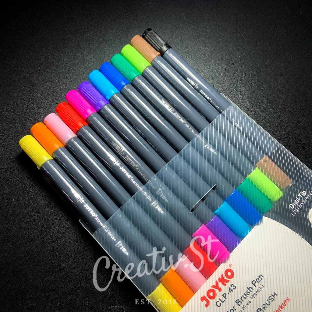 

JOYKO Brush Pen Aquarelle 12 Warna Clp-43 Spidol Kaligrafi