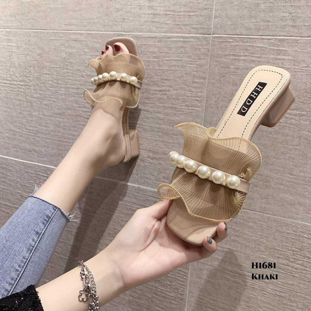 WYN  HIGH HEELS RUFFLED PEARL KOREA H1681