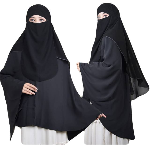 TERPOPULER Purdah Butterfly Yaman Cadar Sifon Silky Double Layer Niqob