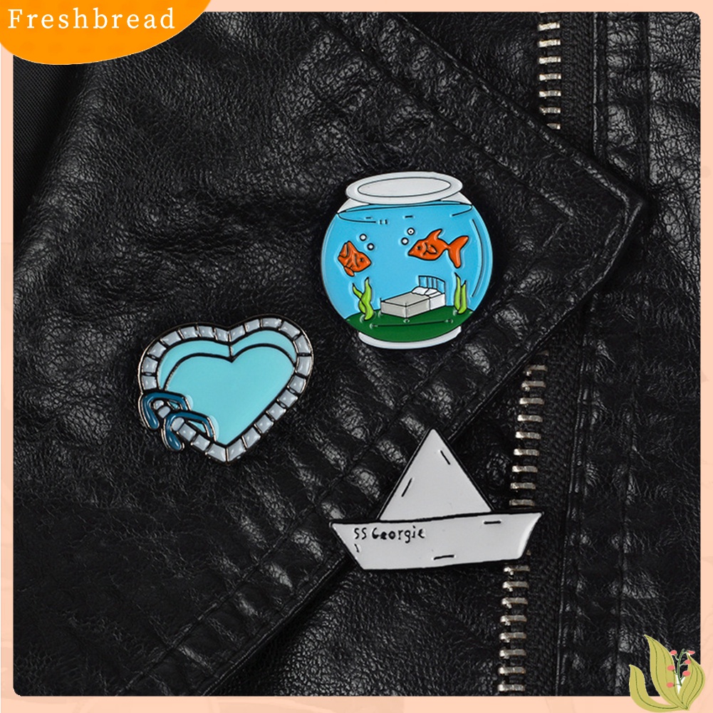 [ TERLARIS]Fishbowl Boat Heart Brooch Pin Denim Jacket Collar Backpack Badge Jewelry Gift