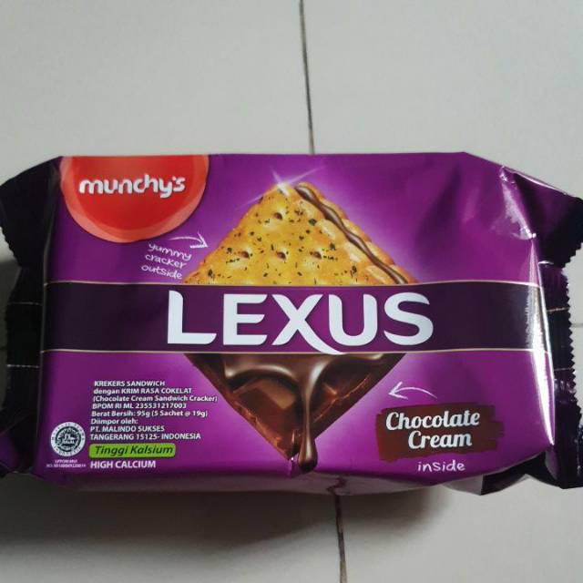 

Lexus munchy's biskuit chocolate cream COKLAT / CHEESE KEJU 95gr ( isi 4 / pack )