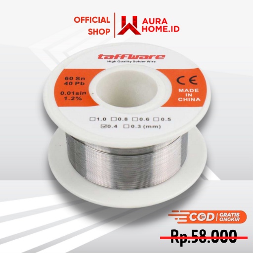 Kawat Timah Solder Sn60/Pb40 50gr / Kawat Timah Solder Roll Las Alumunium Bakar Tembaga Hancuran Sta