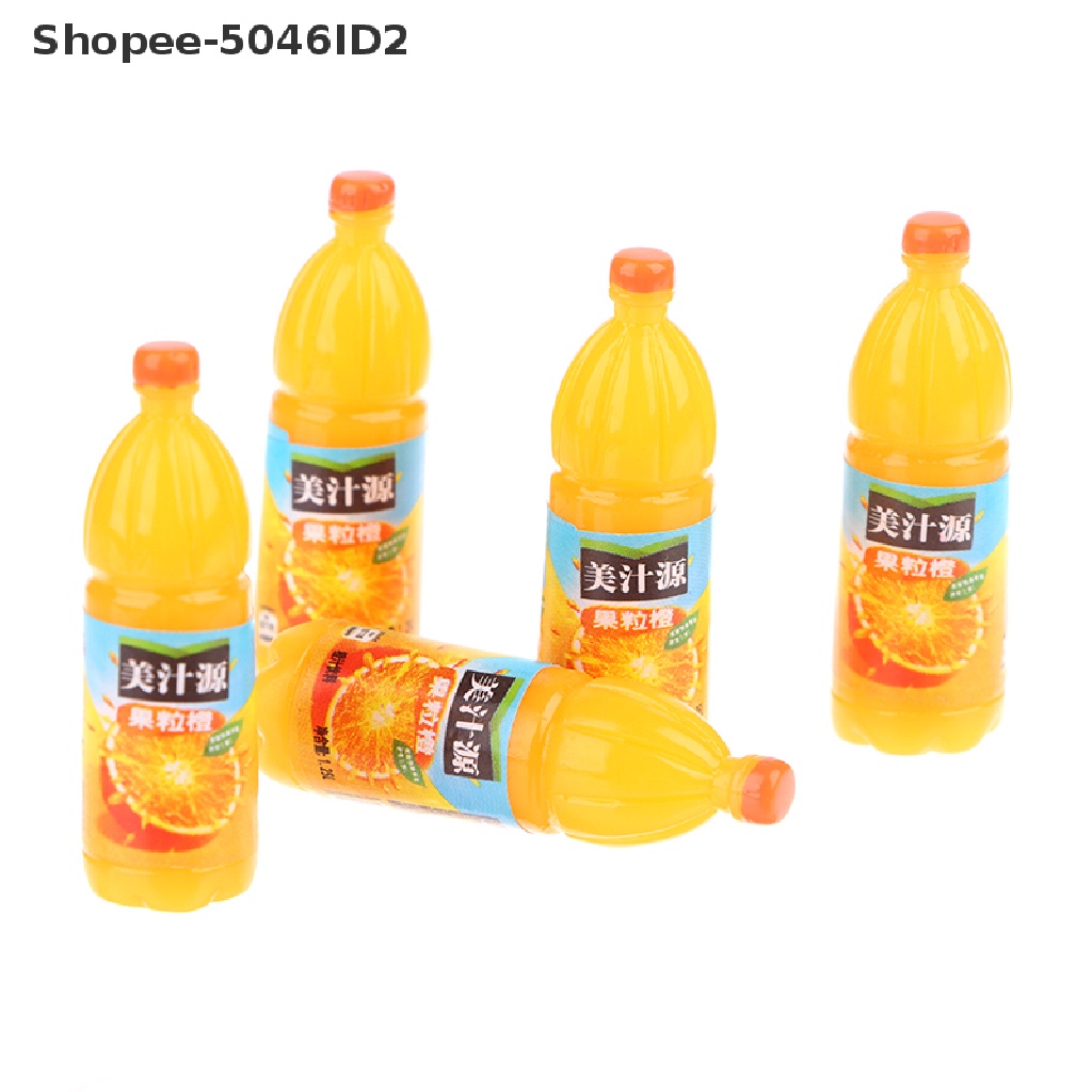 Shopee-5046id2 5pcs / Set Mainan Miniatur Minuman Buah Skala 1: 12 Untuk Aksesoris Dapur Rumah Boneka