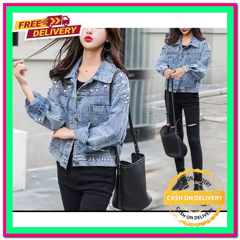 Jaket Jins Jeans Rein Jacket Wanita Cewek Import Premium Sisil Jaket Levis Putih Crop Cewe Amr Origi