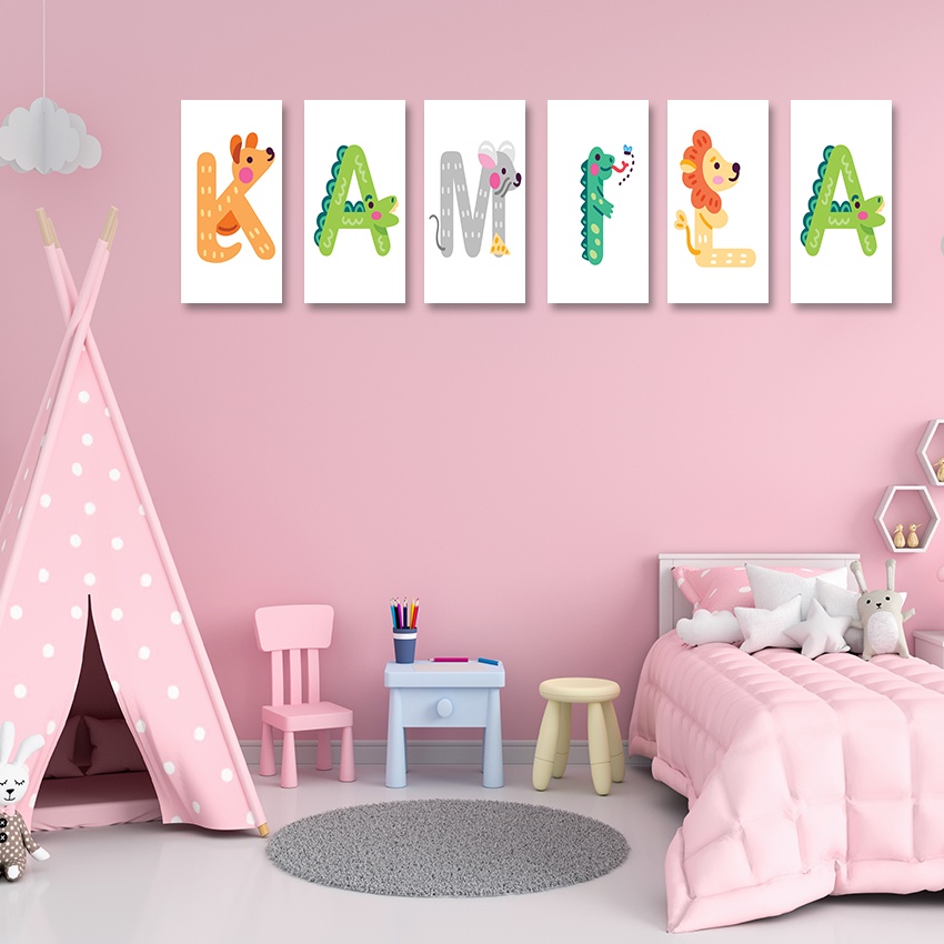 #29 Free Doubel foam Tinggal tempel Custom Nama Dekorasi Poster Kayu Huruf Alphabet Anak Wall Decor 1020