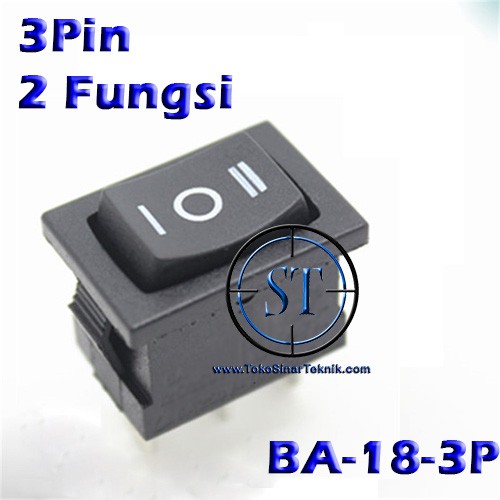 BA-18-3P Switch 3P Karaoke 2 Fungsi 15*21mm 3pin 3 Pin Saklar Kotak Mainan 15mm x 21mm 3 Kaki Hitam