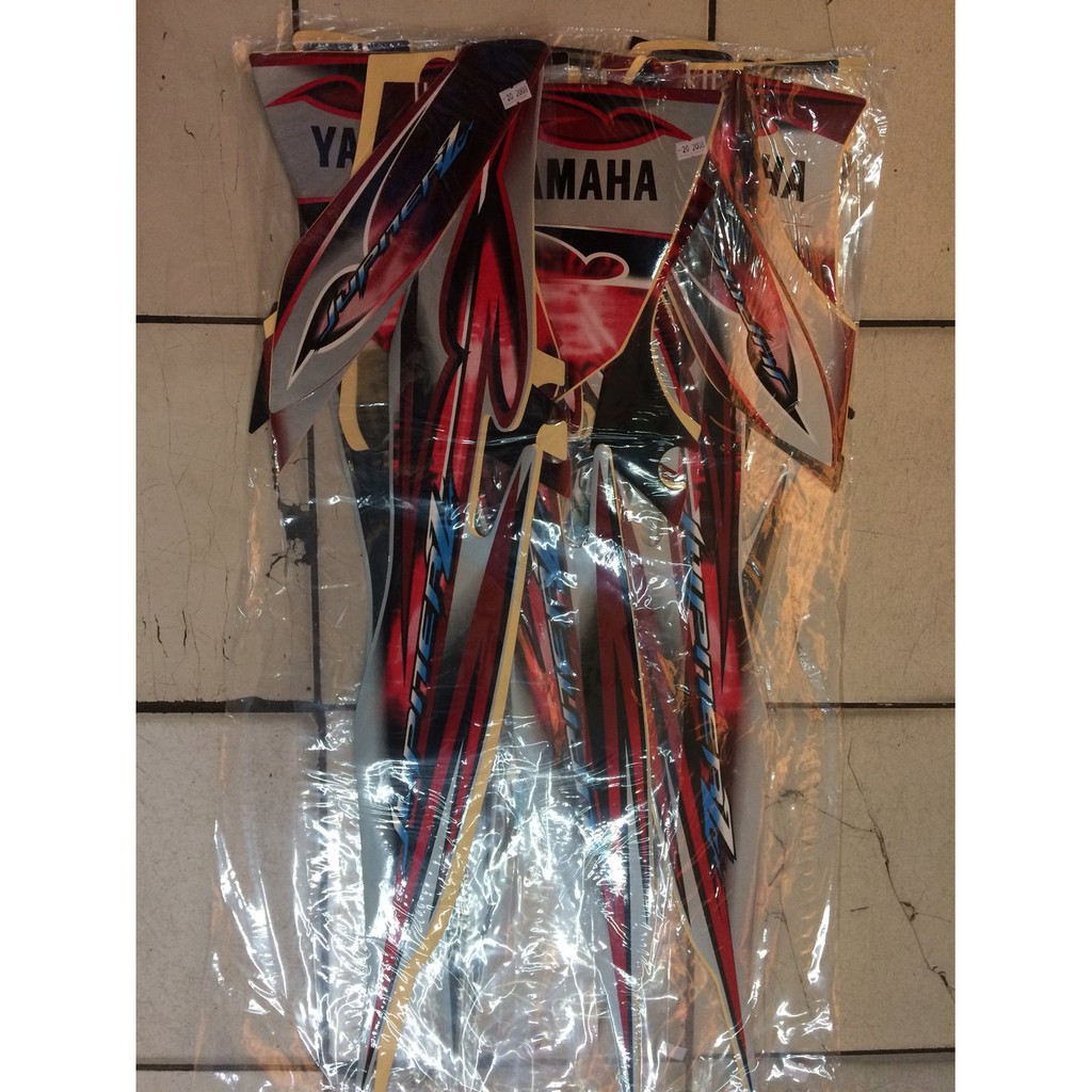 Stiker striping Jupiter Z burhan 2008 merah silver