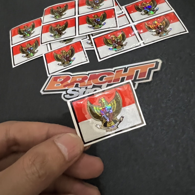 STICKER STIKER EMBLEM BENDERA GARUDA INDONESIA KECIL TIMBUL 3D