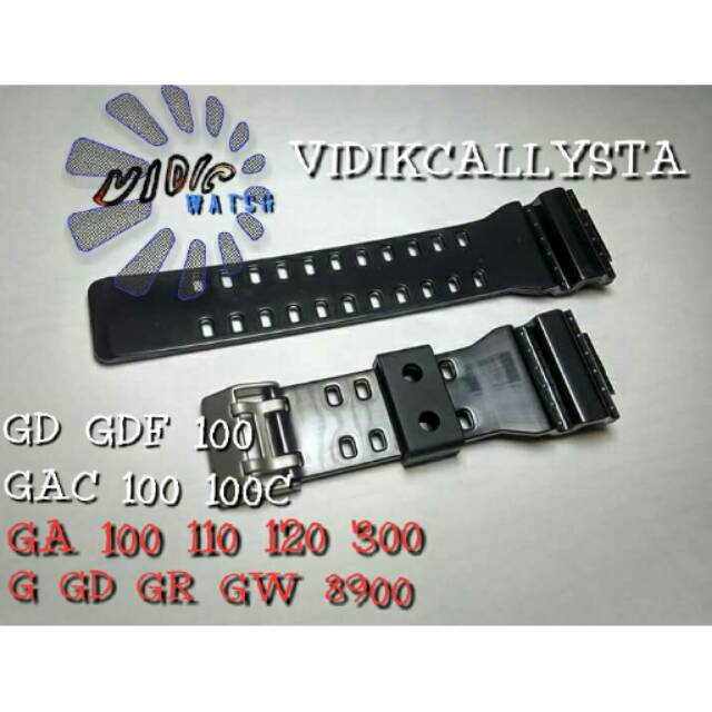 STRAP CASIO / TALI CASIO G-SHOCK GSHOCK GA 100 110 120 300 200 201 150 400 700 GD GDF 100 GA GR GW 8900 HITAM GLOSY