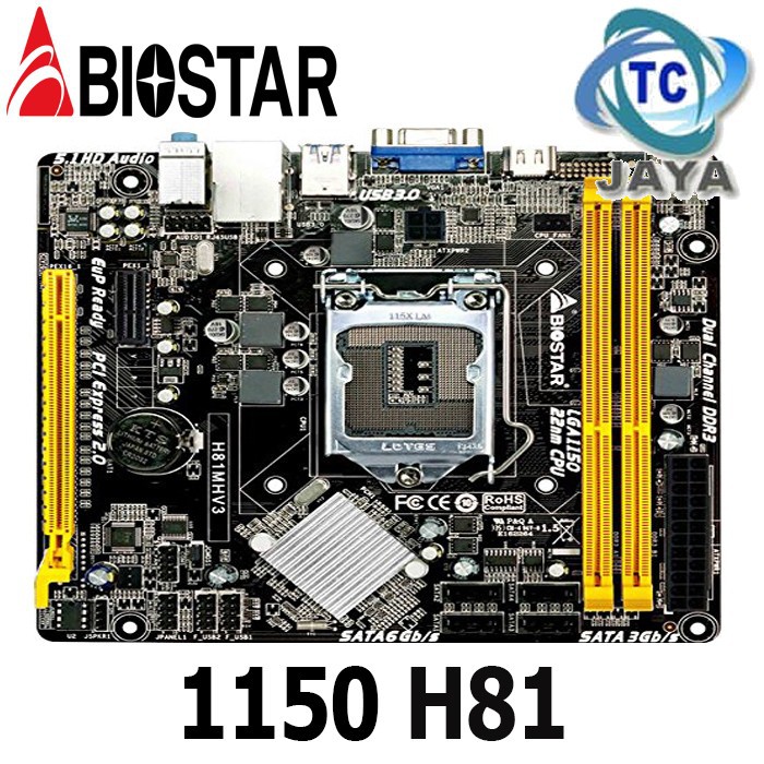 Motherboard Mobo Mainboard Socket Intel LGA 1150 H81 biostar Onboard