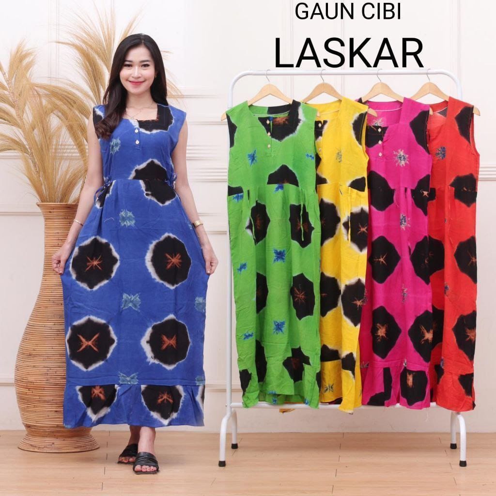 CIBI LASKAR CINTA SAMUDERA BIRU NYA LANGIT DRESS TANPA LENGAN