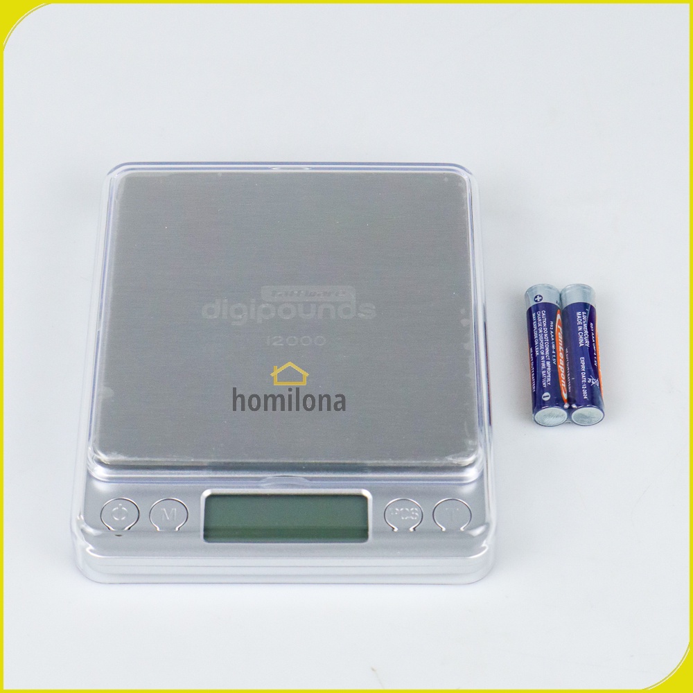 Timbangan Dapur Mini Digital Scale 1000g 2000g 3000g 0.1g - Taffware Digipounds i2000 - Silver