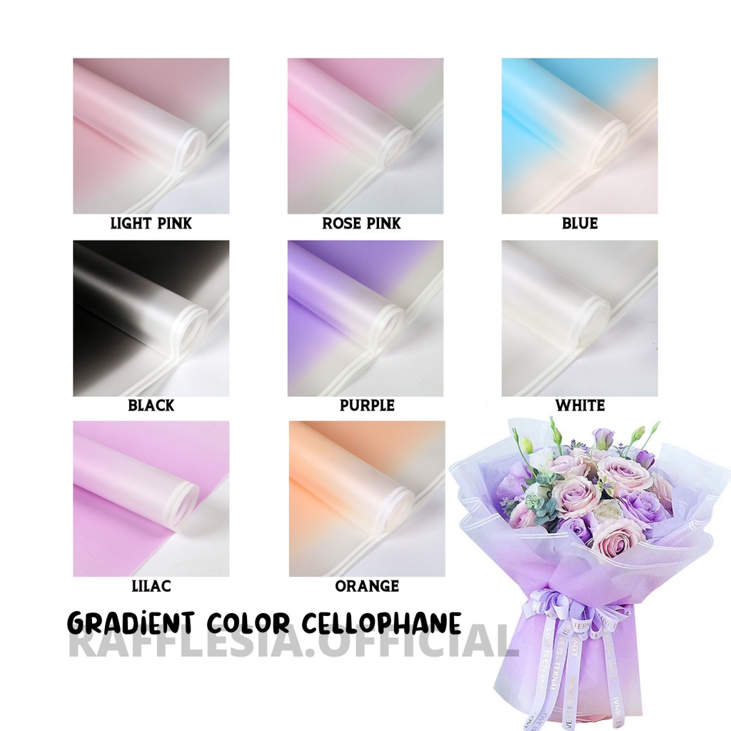 

[5 LEMBAR] FLOWER WRAPPING BI COLOR CELLOPHANE 60X60 CM WATERPROOF KERTAS BUKET BUNGA