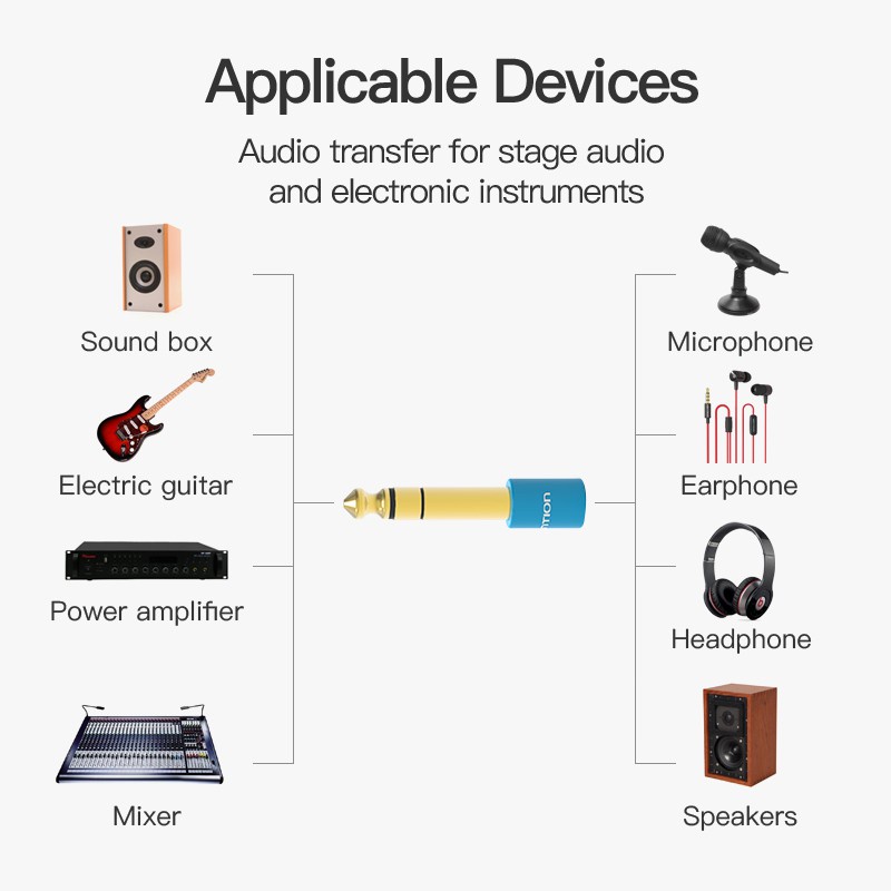 Vention Adaptor Audio 6.5mm Male Ke 3.5mm Female Untuk Earphone Speaker Gitar