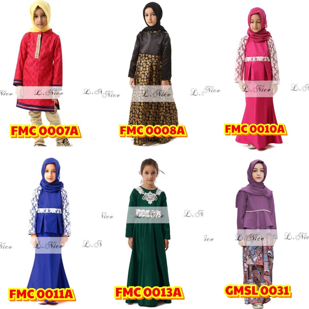 (DISKON TERMURAH) (IMPORT BAJU GAMIS ANAK KUALITAS PREMIUM) Kids Set Baju Muslim Import Gamis Anak I