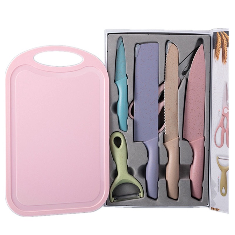 PISAU SET WARNA PASTEL 7 PCS dan 6 PCS / PISAU SET JERAMI / PISAU JERAMI FREE PACKING BOX BUBBLE FBL