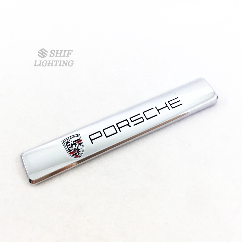 1pc Stiker Emblem Logo Porsche Bahan Metal Untuk Fender Samping Mobil Porsche