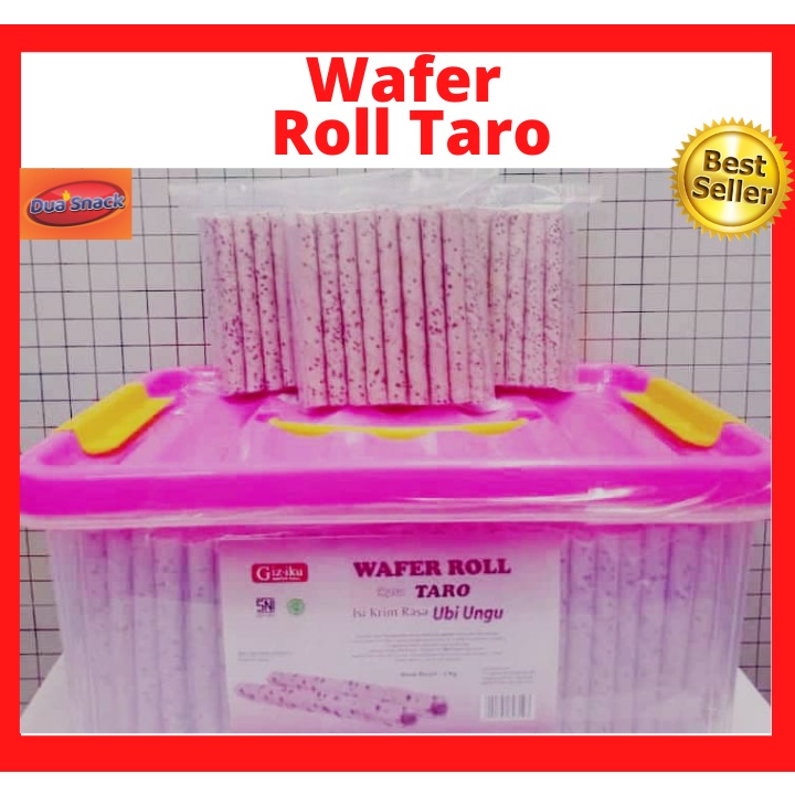 Hampers Lebaran Makanan Ringan Kue Kering Wafer Roll Taro 3Kg Enak Renyah Manis Bahan Premium Berkua