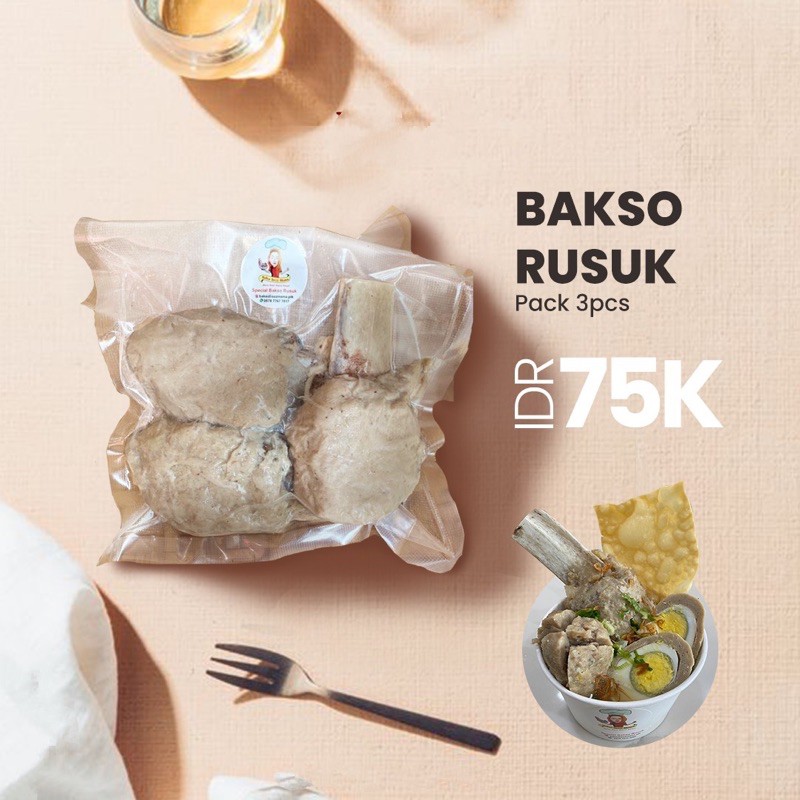 

Bakso Viral Rusuk Iga Sapi Pack isi 3 pcs