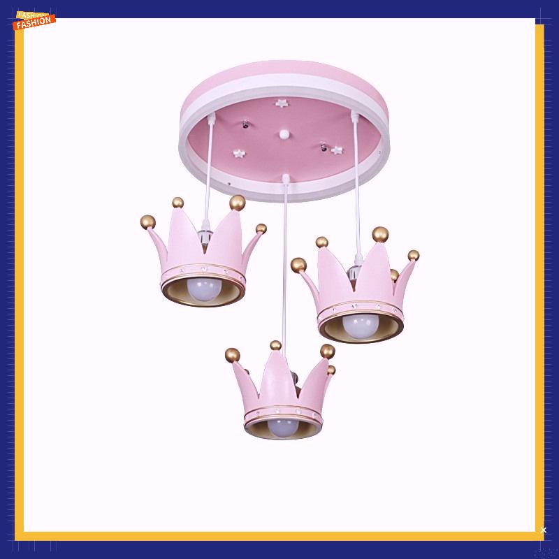 LAMPU KAMAR ANAK PEREMPUAN LAMPU HIAS LAMPU GANTUNG MODEL 3 MAHKOTA WARNA PINK