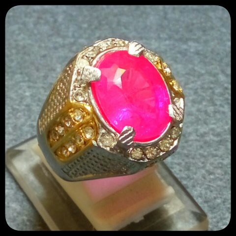 CINCIN BATU AKIK PERMATA DIAMOND CUT RED PINK RUBY HIGH QUALITY UP TO 9 MOHS WOW... BIG SIZE STANDAR