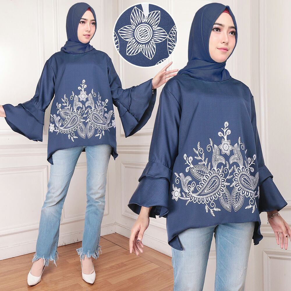 011 Blouse MONICA#Pakaian Wanita Dewasa  Gaya Kekinian Baru Murah Grosir Tanah Abang
