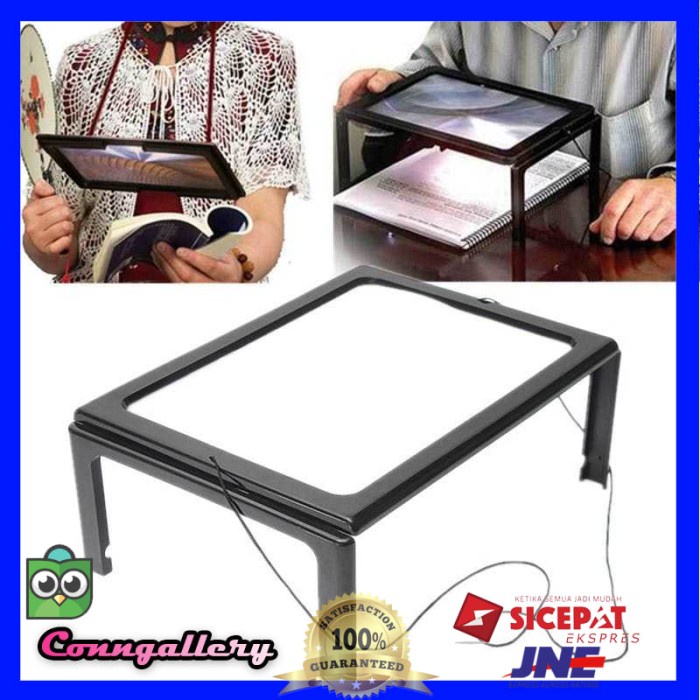 

Kaca Pembesar Bentuk Meja dengan Lampu LED - Magnifier Glasses - Hitam promo
