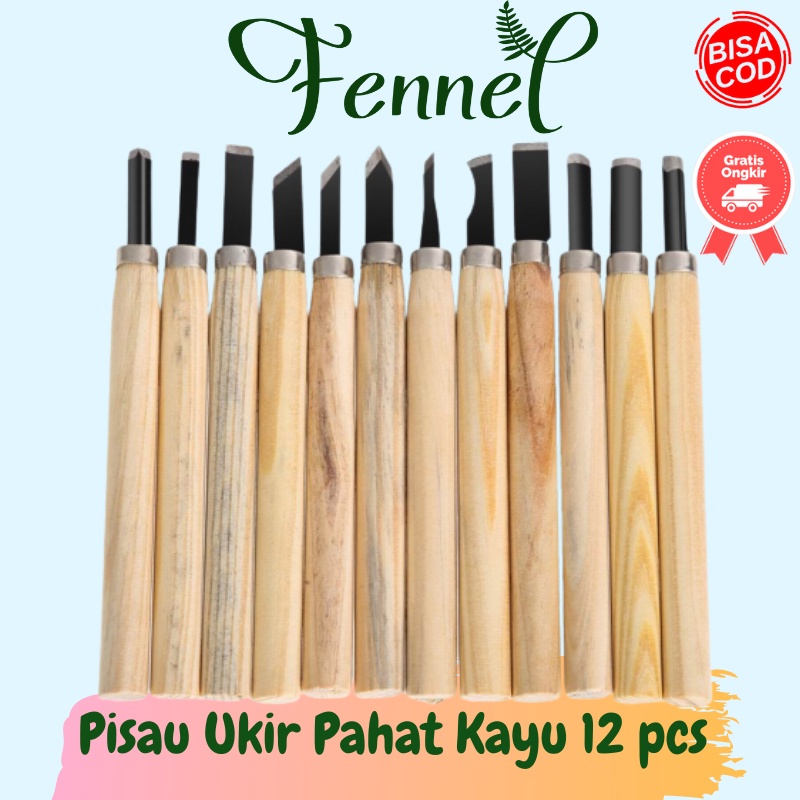 Pisau Ukir Pahat Kayu Set 12 PCS KSJ-12