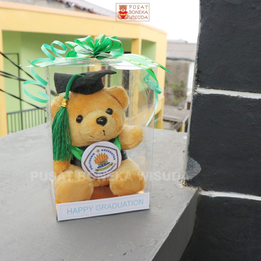 Boneka Wisuda Teddy Bear mini Mika Hadiah Kado Tedy Bear Beruang Graduation TK PAUD SD Grosir Kecil