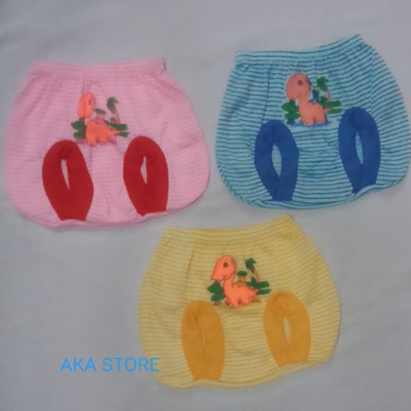 3 pcs celana pop bayi garis sablon murah