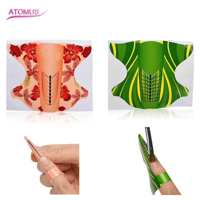 

PRODUK IMPORT 100pcs Nail Art Extension French Acrylic UV Gel Tips Builder Form Guide Stencil
