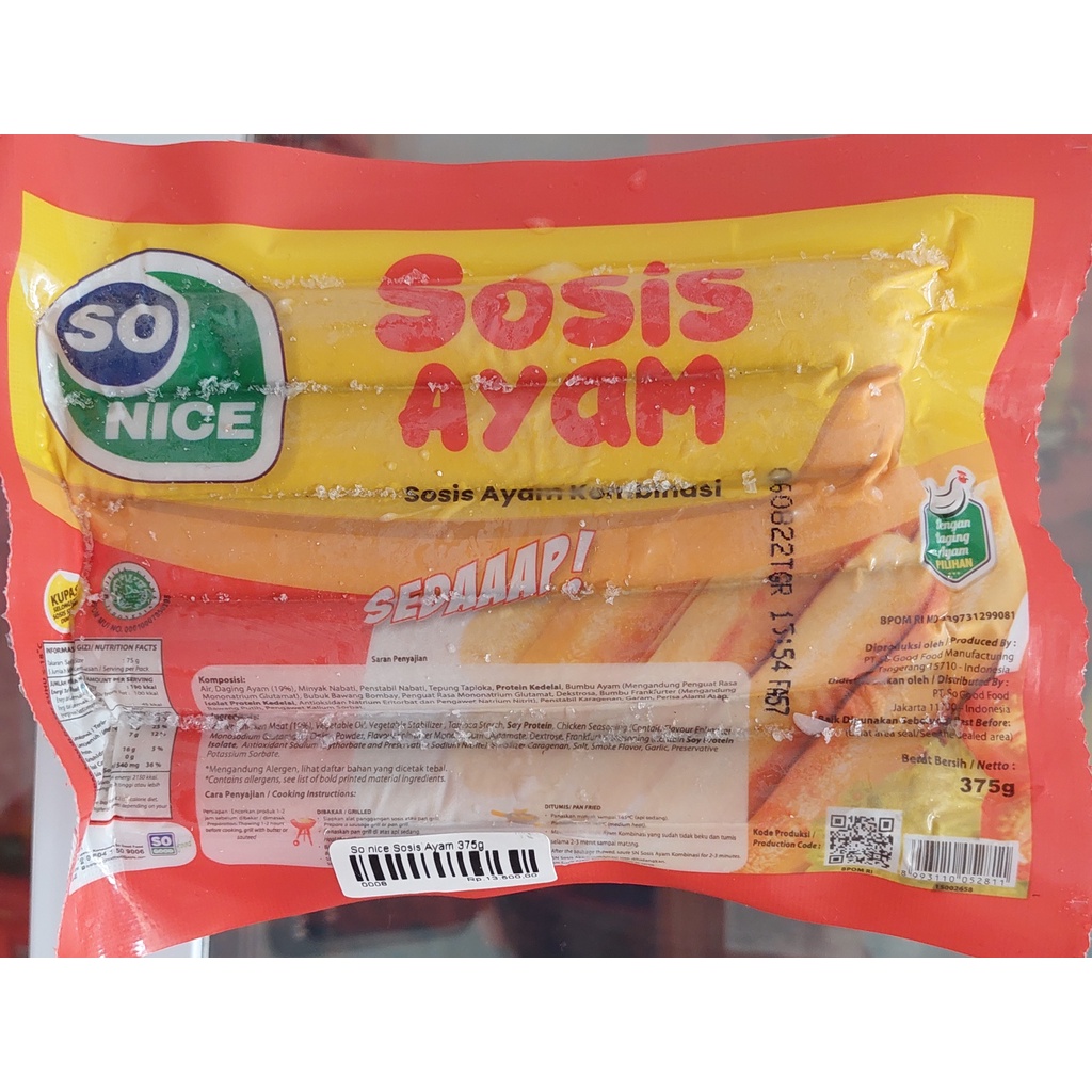 

SO NICE SOSIS 375 Gram ISI 15 Pcs