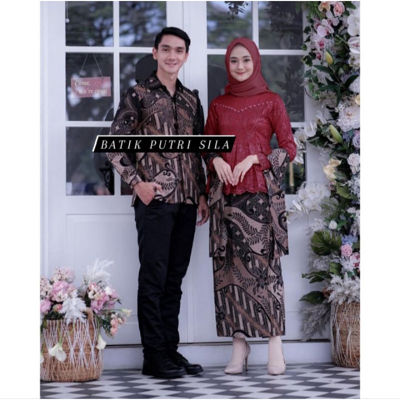 BATIK COUPLE KEBAYA MODERN/COUPLE AS_SYIFA/COUPLE KEBAYA KONDANGAN LAMARAN-KEBAYA WISUDA-COUPLE MAROON