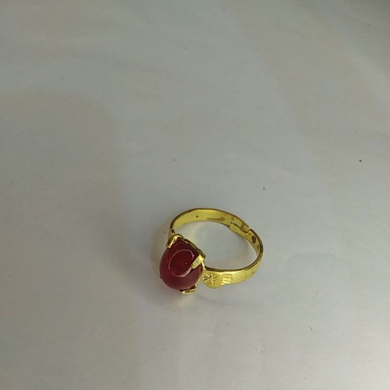 cincin batu merah ukir koin91