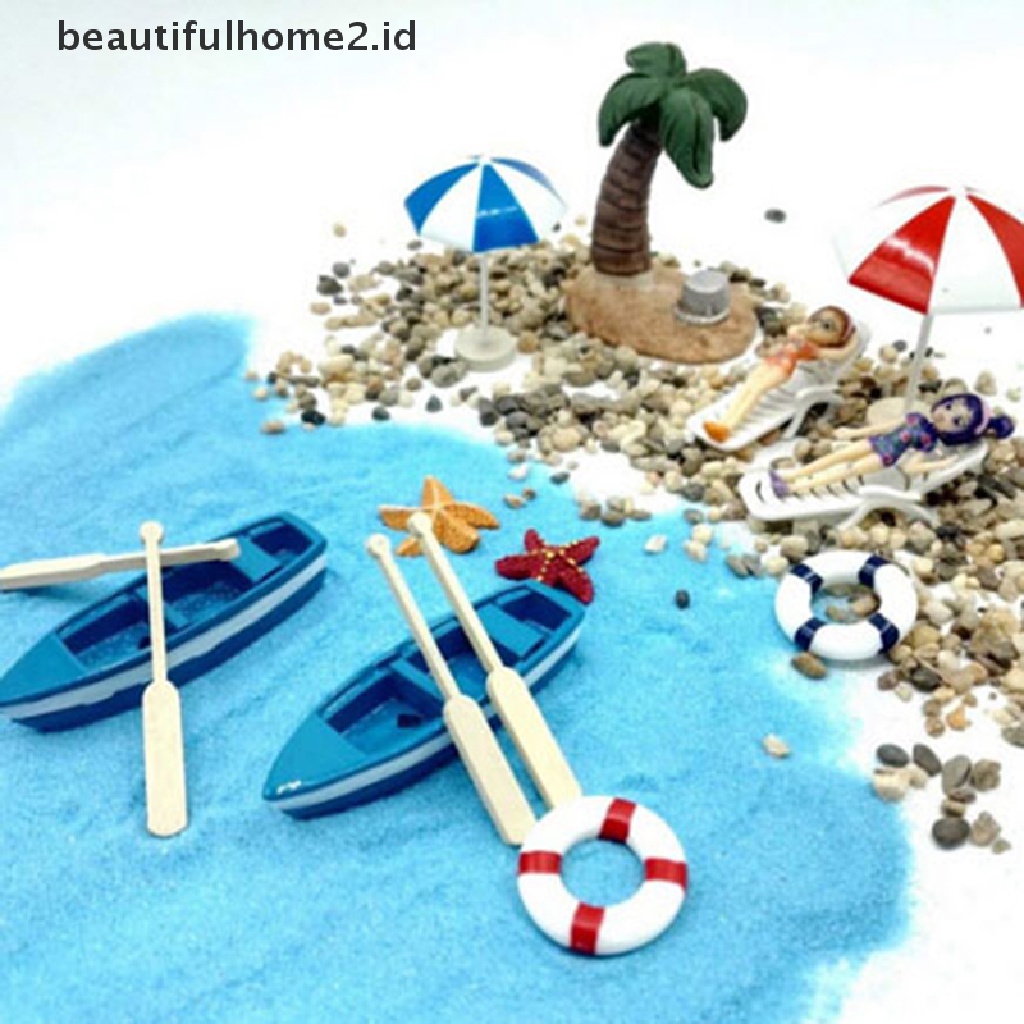 (Beautifulhome2.Id) Miniatur Kursi Pantai / Perahu / Payung Skala 1: 12 Untuk Dekorasi Rumah Boneka