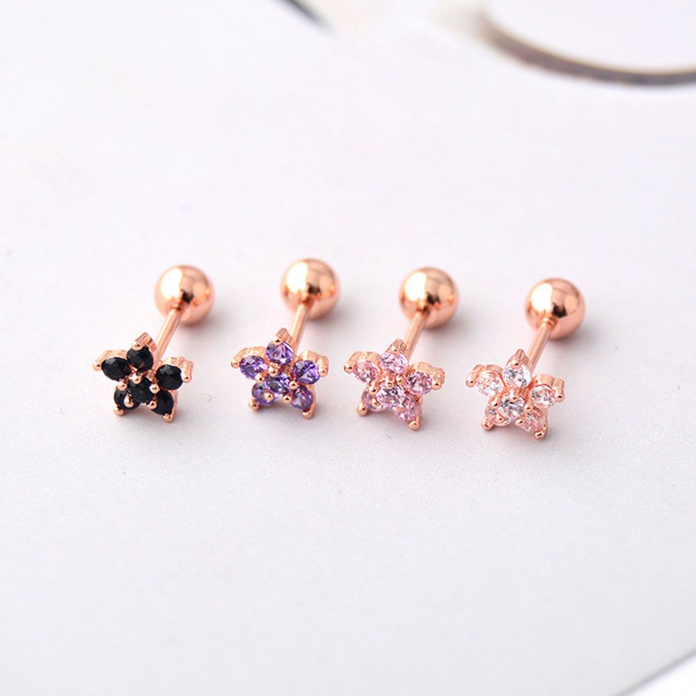 Needway  Anti-allergic Ear Studs Fashion Tragus Earrings Cartilage Earrings Stainless Steel Tragus Jewelry Earring Zircon Stud Earrings