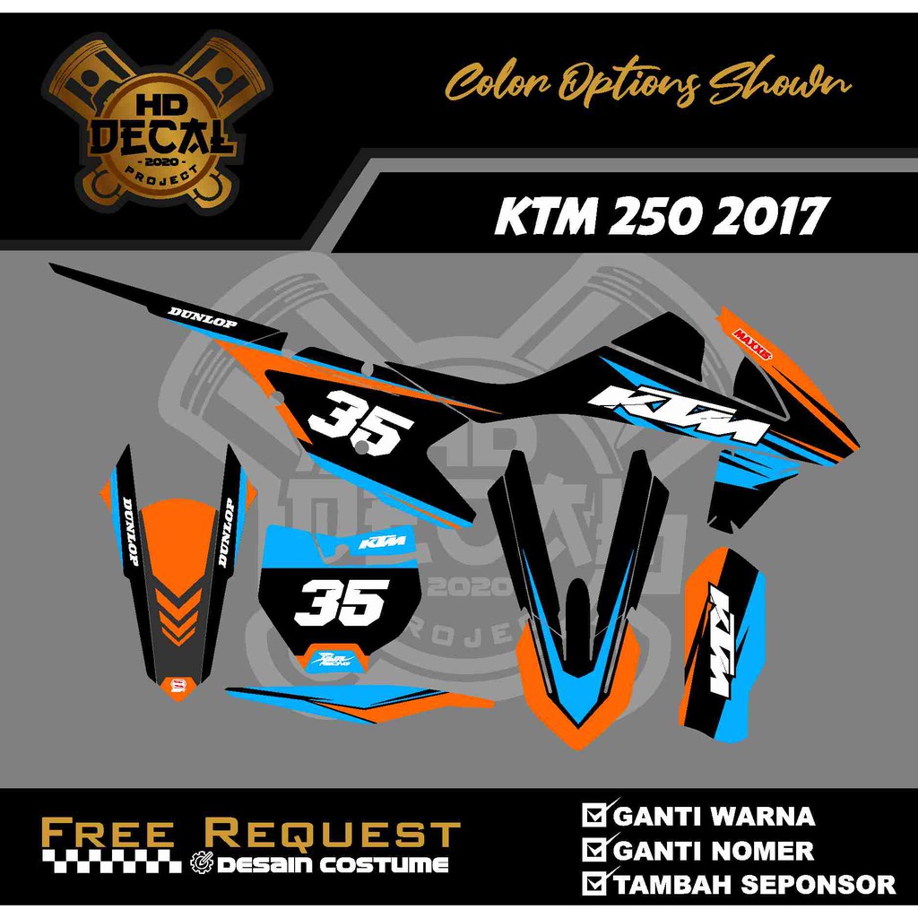 DECAL KTM 250 2017 DECAL KTM SIXDAY DECAL KTM 16
