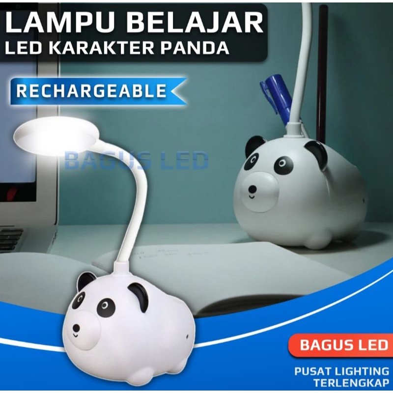 Lampu Belajar LED Meja Baca Fleksibel Lipat USB Karakter Panda