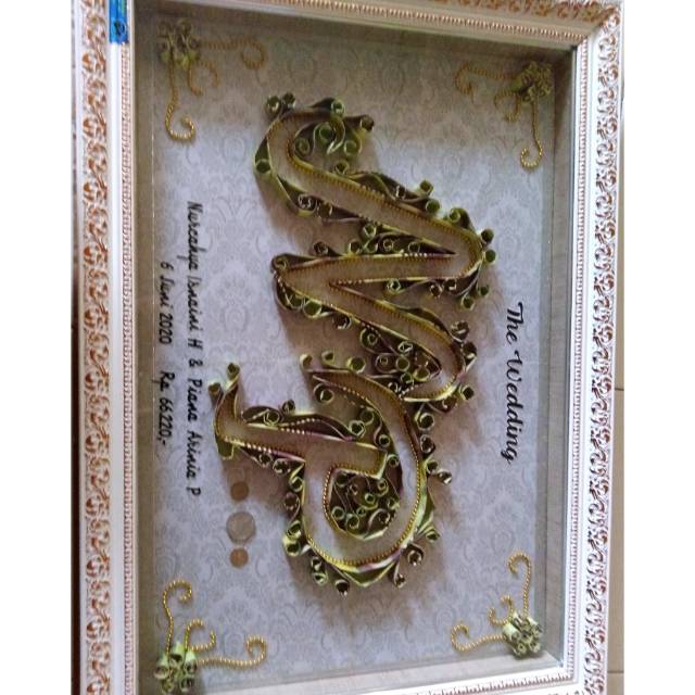 Bingkai Mahar 3D, Mahar nikah inisial Nama, Mahar uang Cikarang bekasi, Seserahan, Hantaran