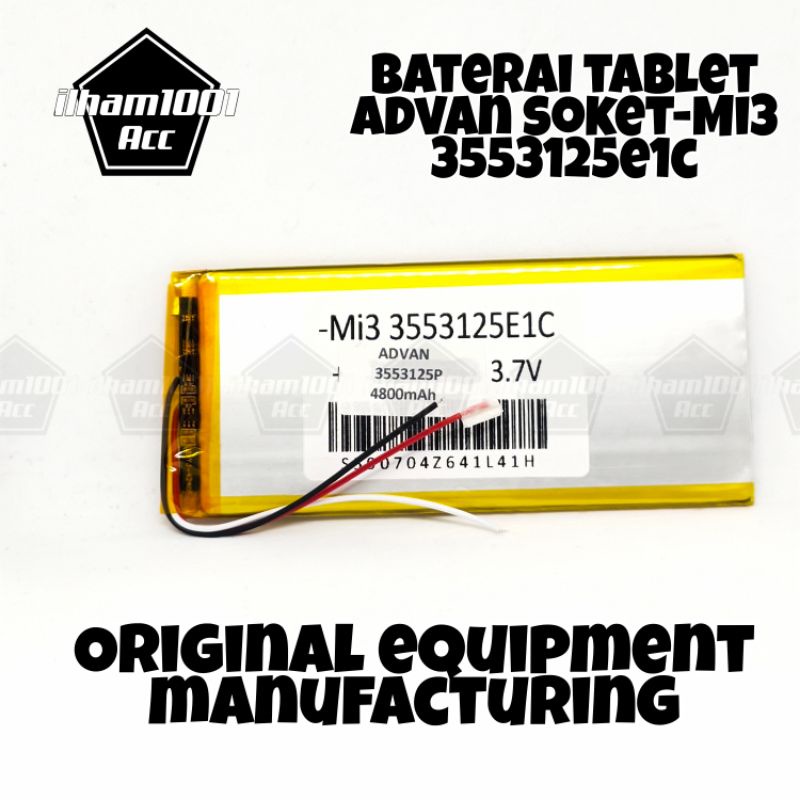 Baterai tablet Advan soket Ml3 3553125E1C battery batrai batre hp Advan