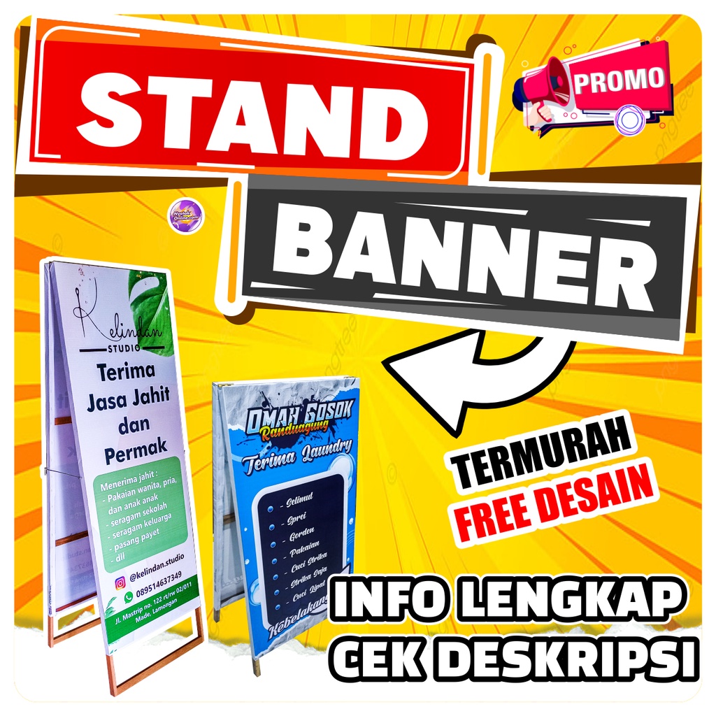 

STANDING BANNER KAYU / STAND BANNER KAYU SEGITIGA Lipat Portable Untuk Jualan