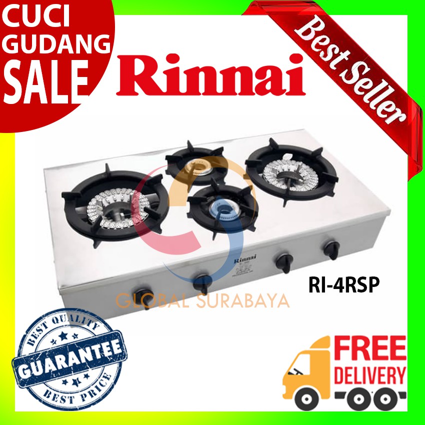 Kompor Gas 4 Tungku by Rinnai - RI-4RSP