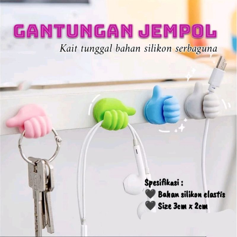 GANTUNGAN MINI LUCU BENTUK JEMPOL UNTUK KUNCI KABEL DLL HANGER