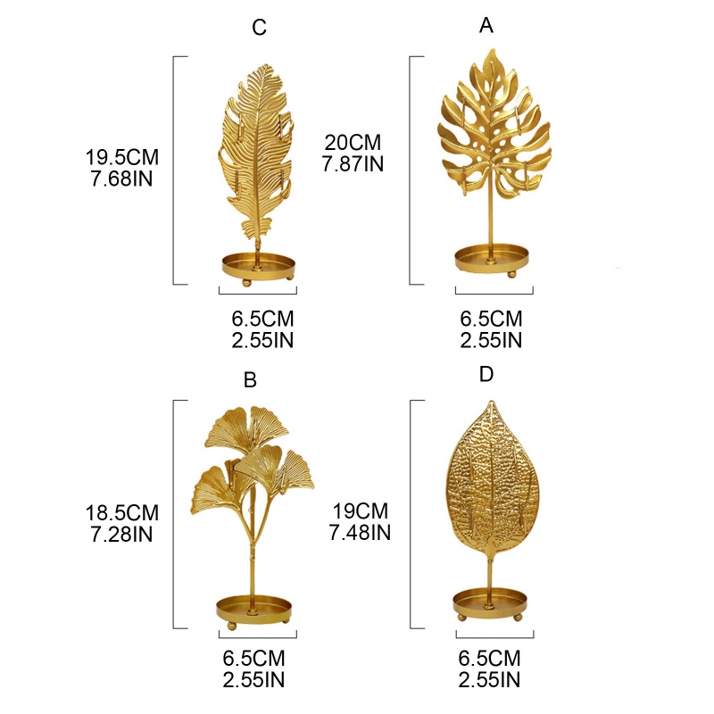 Rak Stand Display Perhiasan Anting Kalung Gelang Bentuk Daun Bahan Logam