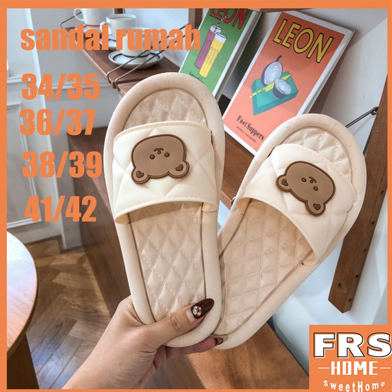 【New Arrival】FRSHome sepatu wanita sandal kondangan musim panas sandal beruang lucu sandal murah